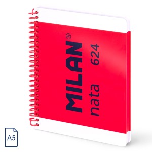 CAIET A5 80 FILE VELIN SPIRA MILAN ROZ NATA 57051E80P