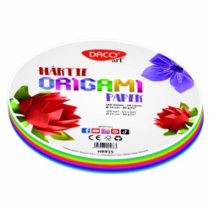 HARTIE ORIGAMI ROTUNDA 15CM  100/SET DACO HR915