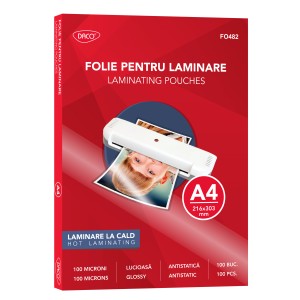 FOLIE LAMINARE A4 100 MICRONI 100/TOP DACO FO482