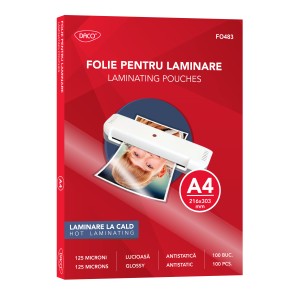 Folie laminare A4 125 microni 100/TOP Daco FO483